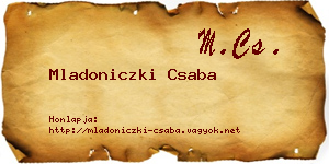 Mladoniczki Csaba névjegykártya